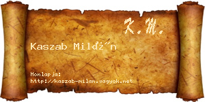 Kaszab Milán névjegykártya