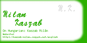 milan kaszab business card